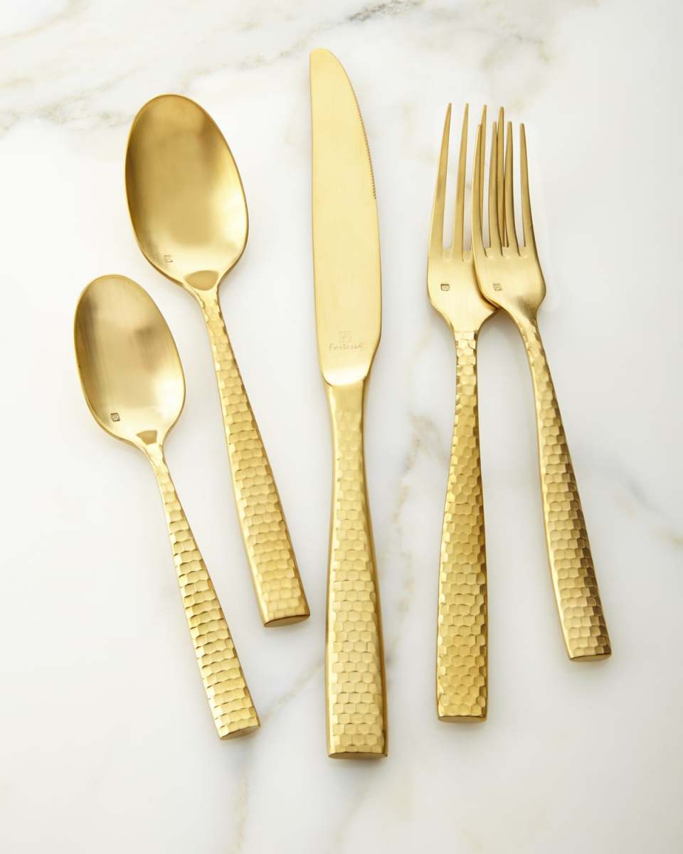 20-Piece Lucca Brushed Golden Flatware Service